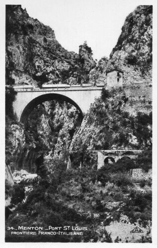 Carte Postale Semi-Moderne - 34 - Menton - Pont St Louis - Frontière Franco-Italienne