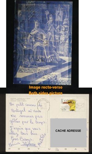 Carte Postale Postcard Postal Porto Azulejos Estação Gare De S. Bento Portugal Avec Timbre Oblitéré Papa Figos 0,56 Euro