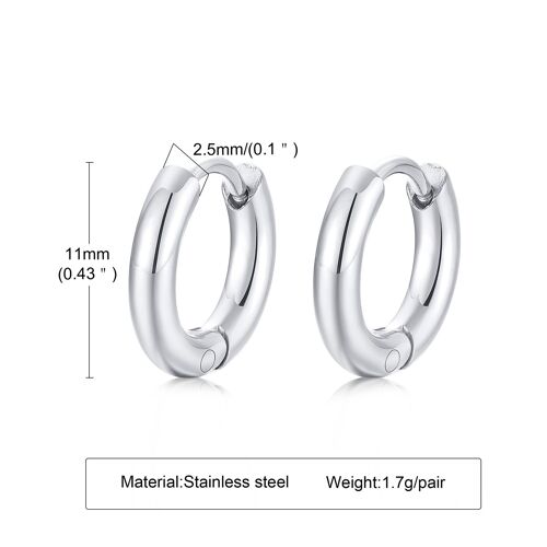 Boucles D'oreilles Créoles Délicates Et Minimalistes, Créoles En Acier Inoxydable, Créoles Huggie Unisexes De 11mm,20mm,25mm