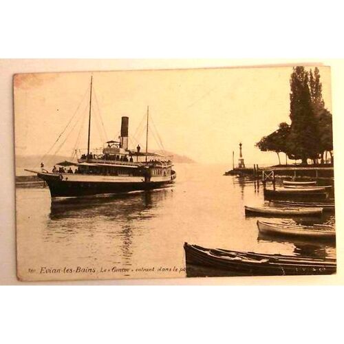 Carte Postale Ancienne Haute Savoie Evian Les Bains Le Geneve Entrant Dans Le Port