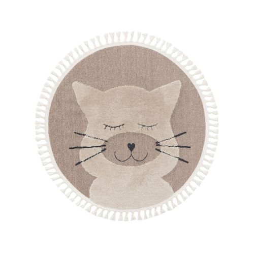 Lytte Tapis Enfant Momo Beige Diamètre 120 Cm Rond