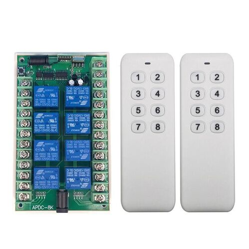 Système de commutateur universel de télécommande RF sans fil, émetteur récepteur pour éclairage/led/ampoules, DC12V 24V 8 canaux, 433mhz