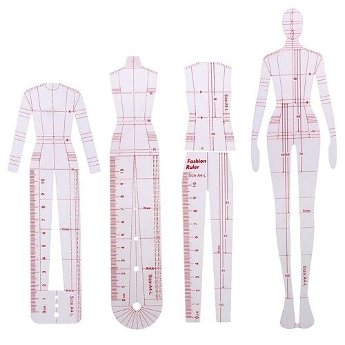 Règle De Dessin Pour Femmes, 4 Pièces/Ensemble, Modèle De Dessin Pour Design De Mode, Modèle De Croquis Féminin