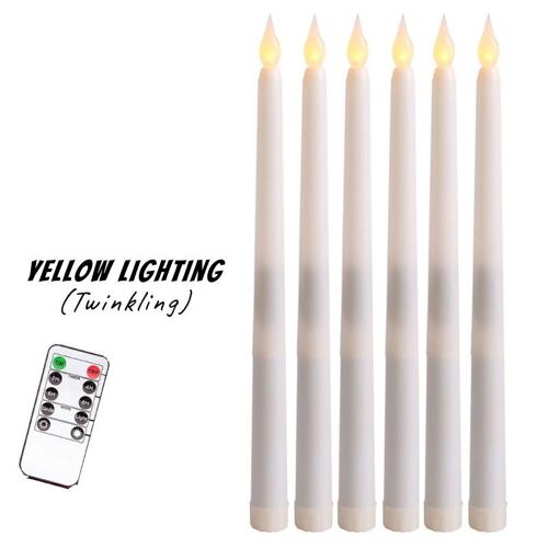 Bougie Lumineuse Led Sans Flamme Avec Télécommande, 6 Pièces, Avec Flammes Réalistes, Pour Noël, Vacances, Mariage, Décoration De La Maison