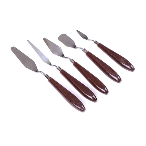 Ensemble D'outils De Peinture À L'huile En Acier Inoxydable, Pour Palette De Mélange Avec Grattoir, Spatule, Couteaux, Lame, Accessoires D'artiste, 5 Pièces