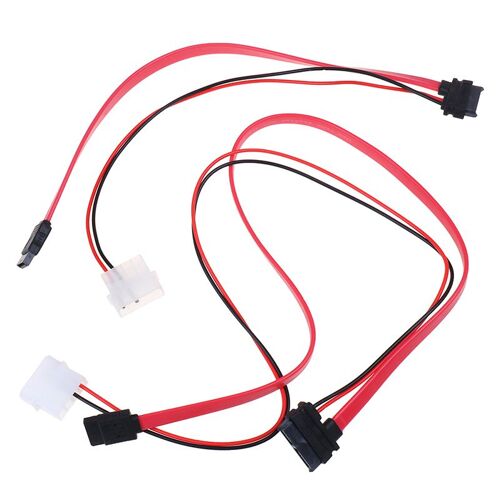 Câble SATA fin à 7 + 6 broches pour ordinateur portable, adaptateur d'alimentation pour lecteur DVD CD-RW