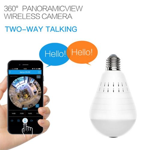 lampe panoramique à 360 °, dispositif de sécurité domestique sans fil, wi-fi, CCTV, caméra, peut être utilisée comme ampoule de moniteur pour bébé
