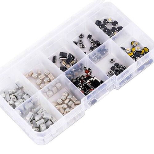 Micro interrupteur à bouton-poussoir Tactile, 10 modèles, 250 pièces, pour télécommande de voiture, avec boîte