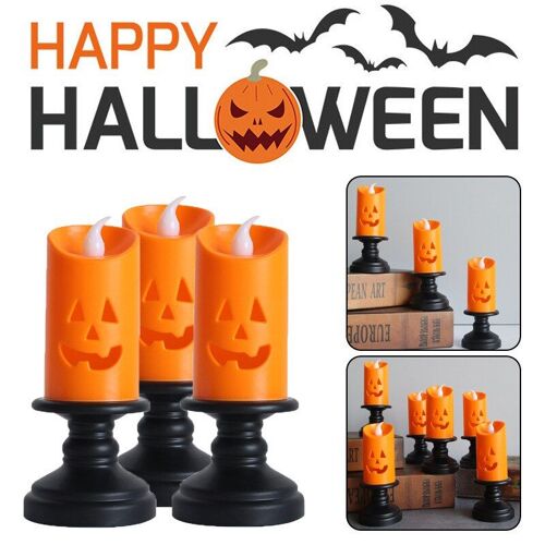 Bougie LED colorée pour Halloween, chandelier, décoration, accessoires de fête, joyeux Halloween