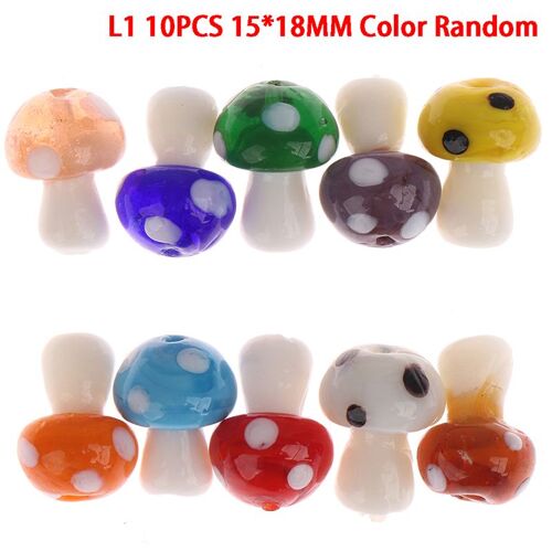Perles En Verre De Murano En Forme De Champignon Bleu, Breloques, Pendentifs De Décoration Pour La Maison, Pour La Fabrication De Boucles D'oreilles Et De Colliers Faits À La Main, 10/30 Pièces