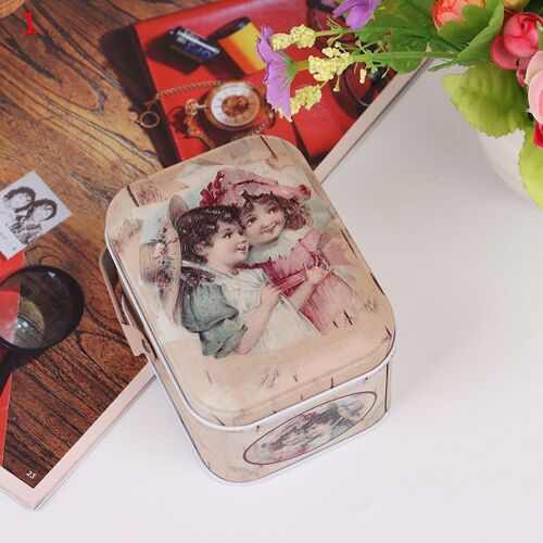 1pc nouveauté Vintage petite valise rangement étain boîte à bonbons changement boîte écouteurs boîte petite valise