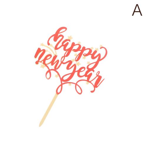 Décoration de gâteau en acrylique en forme de feu d'artifice, en verre de vin, pour le réveillon du nouvel an américain, décoration de gâteau, cadeaux de fête