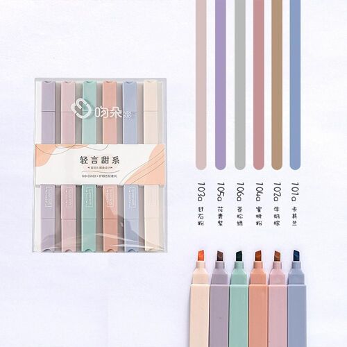 Stylo De Couleur À Lumière Créative, Surligneur À Pointe Douce, Marqueur De Grande Capacité, Surligneur En Plastique, Stylos D'écriture À Double Tête