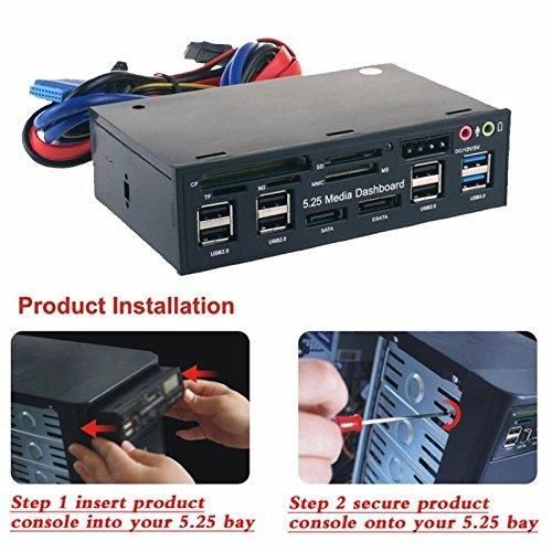 Lecteur de cartes mémoire interne, Hub USB 3.0, multifonction, Port eSATA, support PC, panneau avant Audio pour SD MS CF TF M2 MMC