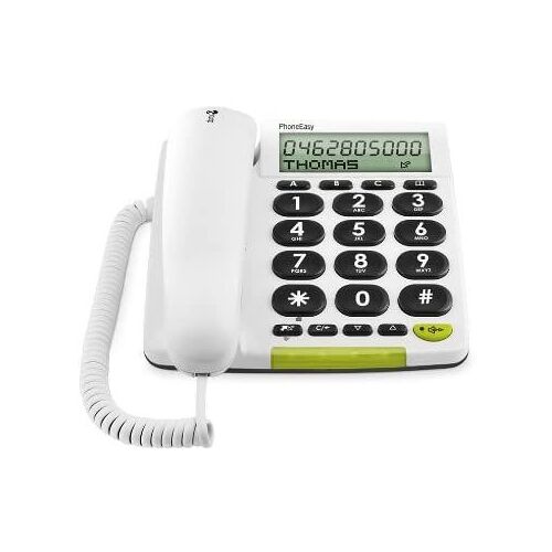 téléphone filaire avec écran Blanc