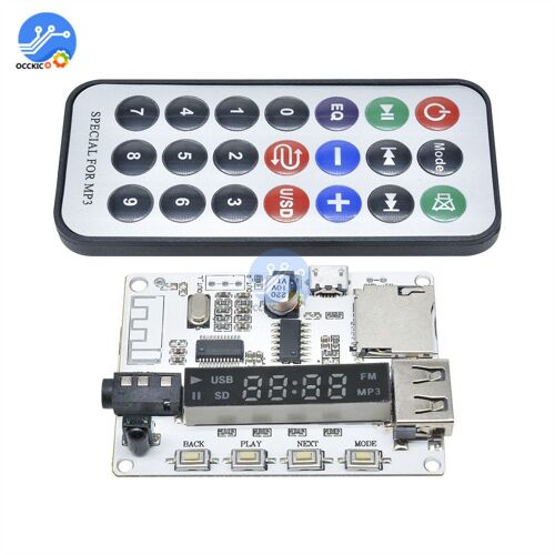 Carte décodeur MP3 Bluetooth, Module de lecteur de décodage, Radio FM, USB/TF, écran LCD, télécommande infrarouge IR