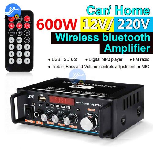 Kit d'amplificateur prise US 220V 600W, pour haut-parleurs, équipement sonore, musique domestique, stéréo, subwoofer, contrôle de volume pour voiture