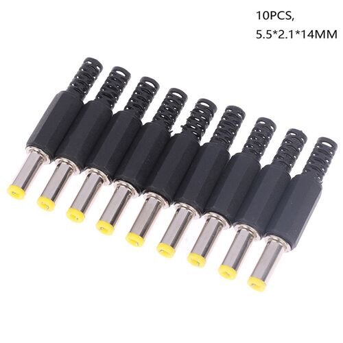 Prise mâle d'alimentation cc, 5.5x2.1x14MM, 10 pièces, connecteur adaptateur, prise soudée, tête cc de haute qualité