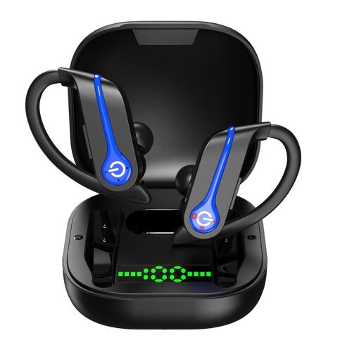 Écouteurs sans fil Tws Bluetooth q62-3, avec Microphone, crochet d'oreille, affichage LED, oreillettes Hifi stéréo, casque étanche