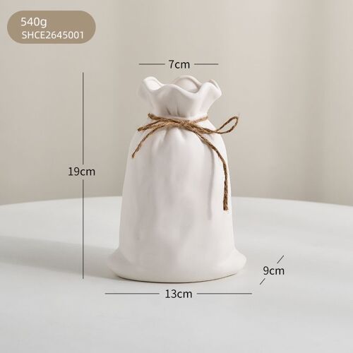 Vase de sac en céramique créatif nordique, décoration Simple Arrangement de fleurs séchées, ornement de Table, décor de salon, Vase de fleurs