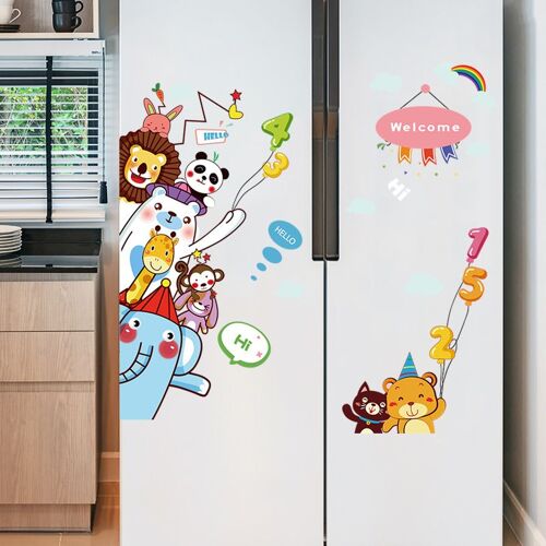 Autocollant 3D auto-adhésif pour réfrigérateur, décoration créative et mignonne, autocollant mural étanche pour la maison, aimant de réfrigérateur