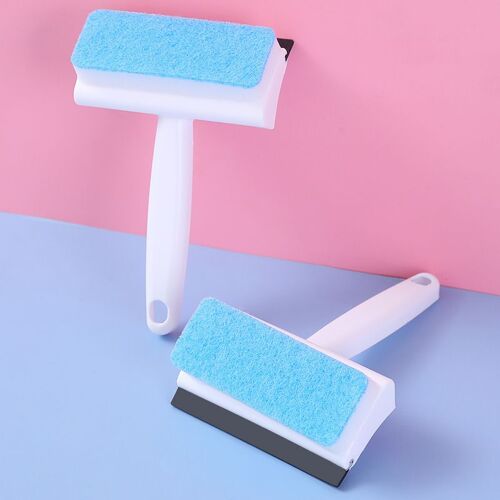 Brosse de nettoyage de vitres à double usage, essuie-glace de salle de bains, carrelage, miroir, balai de fenêtre avec poignée, outils de nettoyage de vitres