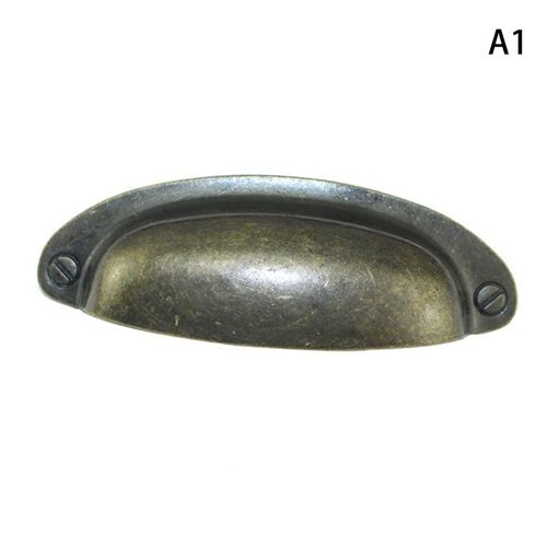 Poignée de porte et de meuble en métal rétro, 1 pièce, pour tiroir de cuisine et placard, coque en laiton Antique