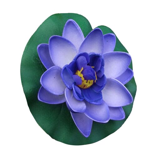 Fleur artificielle flottante installée en 7 couleurs, tête de fleur en plastique de 10 Cm, plante d'eau de Lotus, de nénuphar