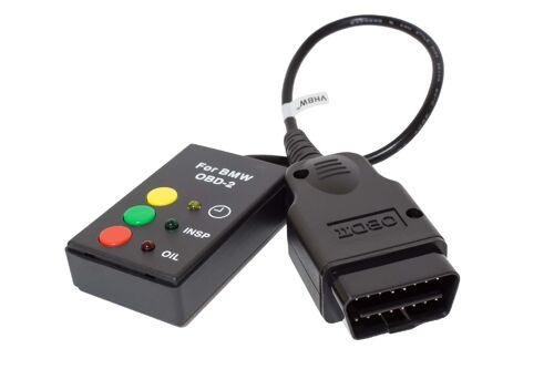 Vhbw Réinitialisateur Obd2 D'inspection Compatible Avec Bmw À Partir De 2001 Sans Can-Bus/I-Drive Série 7 - Resetter Pour Huile Et Entretien, Noir