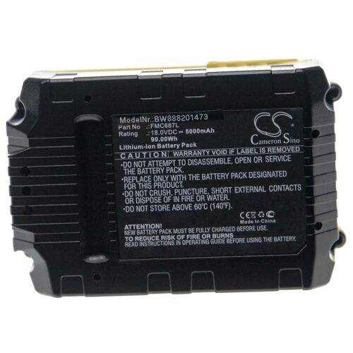 vhbw Batterie compatible avec Stanley FMC770B-XE, LB2X4020, LBX20, LBXR20, PCC680L, PCC685L outil électrique (5000 mAh, Li-ion, 18 V)