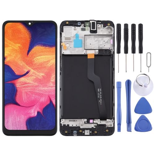 Écran Lcd Oem Pour Samsung Galaxy A10 / Sm-A105f (Version Carte Unique) Assemblage Complet Du Numériseur Avec Cadre