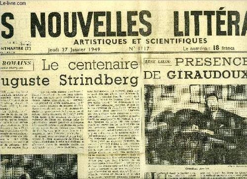 Les Nouvelles Littéraires, Artistiques Et Scientifiques N° 1117 - Le Centenaire D Auguste Strindberg Par Jules Romains, Présence De Giraudoux Par René Lalou, Retour D Amérique, Jean Cocteau Nous Dit(...)