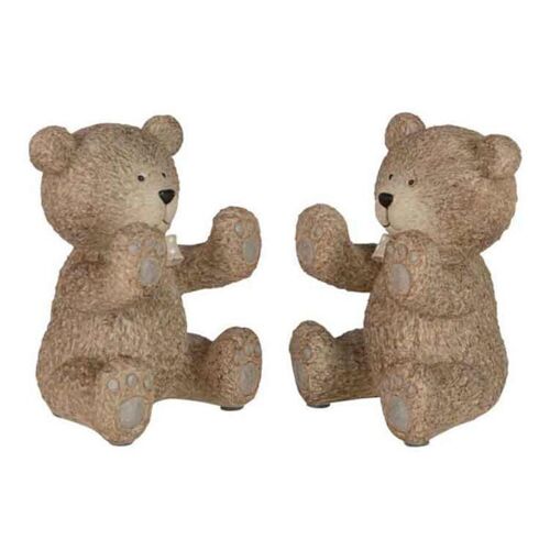 Lot de 2 Serre-Livres Enfant "Ours" 20cm Marron