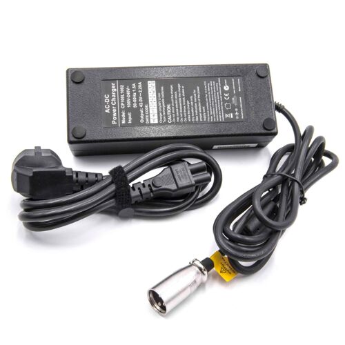 Vhbw 220v Chargeur D'alimentation 100w (42v / 2.2a) Pour Batterie E-Bike, Pedelec, Vélo Électrique Avec 36v Tension Et Connecteur À 3 Broches