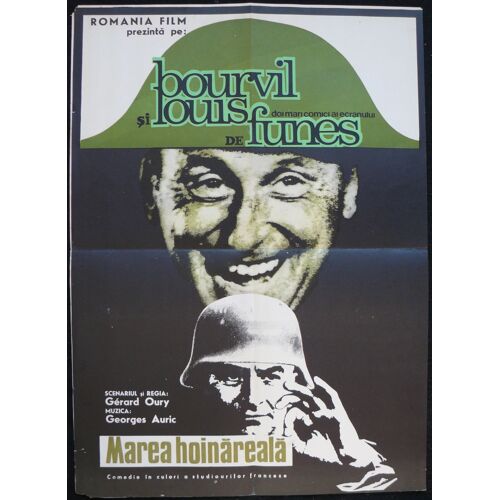 La Grande Vadrouille - Don't Look Now¿We're Being Shot At! * Gerard Oury - 1966 - Affiche De Cinéma Originale Roumaine * 47x65 Cm * Movie Poster * Bourvil ; Louis De Funes ; Terry Thomas  Film Comique