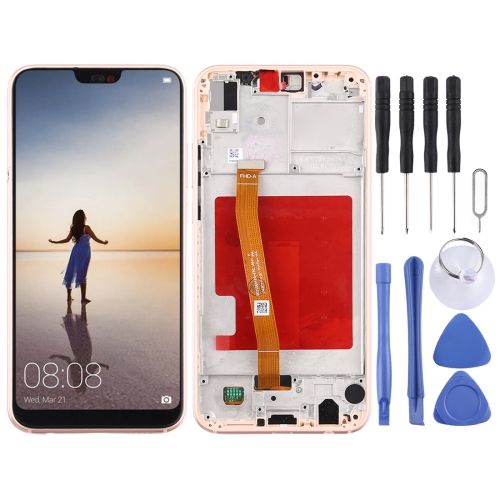Écran Lcd Oem Pour Assemblage Complet De Numériseur Huawei P20 Lite / Nova 3e Avec Cadre - Rose