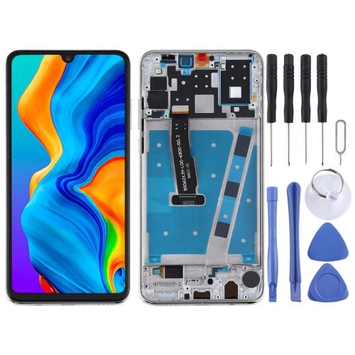 Écran Lcd Oem Pour Huawei P30 Lite (Ram 4g / Version Standard) Ensemble Complet De Numériseur Avec Cadre - Blanc