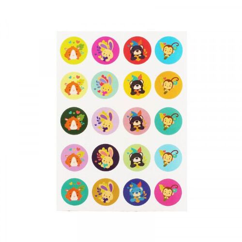 Gommettes Animaux Mignons 3,2 Cm 40 Pièces