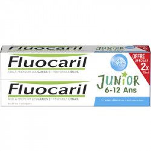 Fluocaril Junior 6-12 Ans Dentifrice Bubble Gum 2x75ml 