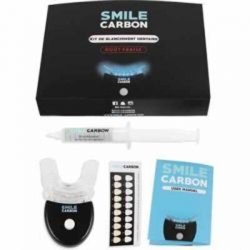 Smile Carbon Kit De Blanchiment Dentaire Goût Fraise Blanc