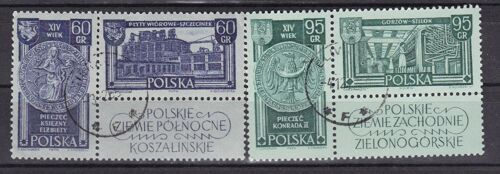 Pologne 1961/2 : Territoires De L'ouest Et Du Nord : Nouvelle Usine À Szezecin / Usine De Fibre Synthétique - Série De 2 Timbres Oblitérés