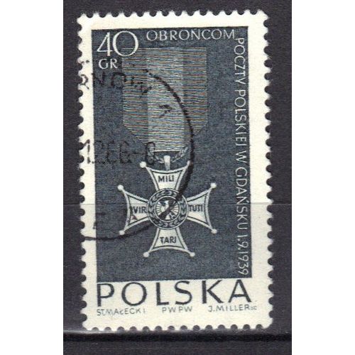Pologne 1964 :  Croix De La Valeur Militaire - Timbre Oblitéré