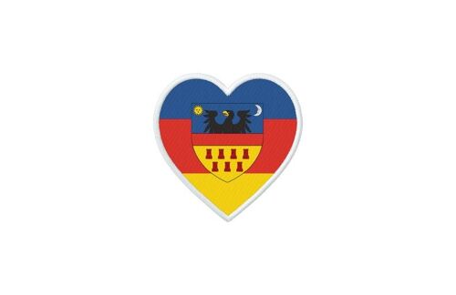 Patch Badge Ecusson Imprime Thermocollant Drapeau Coeur Transylvanie