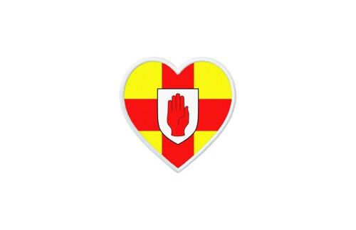 Patch Badge Ecusson Imprime Thermocollant Drapeau Coeur Ulster Irlande