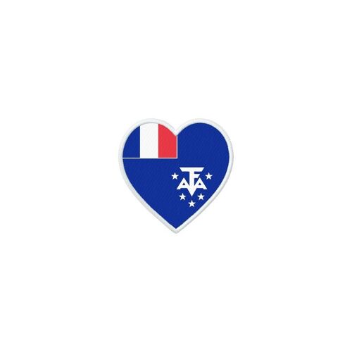 Patch Badge Ecusson Imprime Thermocollant Drapeau Coeur Tf Taaf