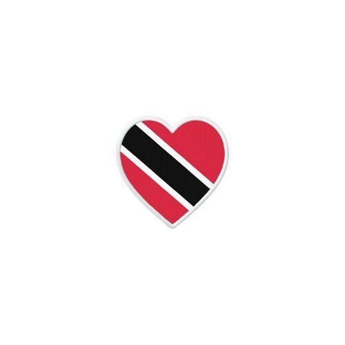 Patch Badge Ecusson Imprime Thermocollant Drapeau Coeur Tt Trinidad Tobago