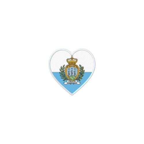 Patch Badge Ecusson Imprime Thermocollant Drapeau Coeur Rsm Saint St Marin