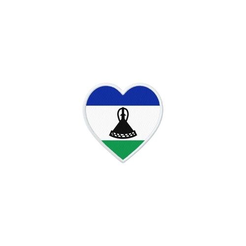 Patch Badge Ecusson Imprime Thermocollant Drapeau Coeur Ls Lesotho