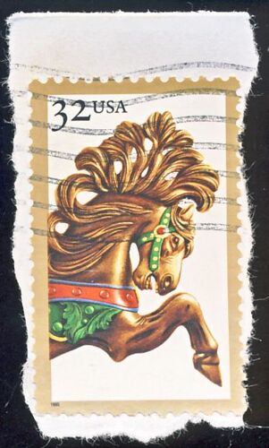Timbre U S A,  Cheval De Manège, U S A 32 Cents, Oblitéré