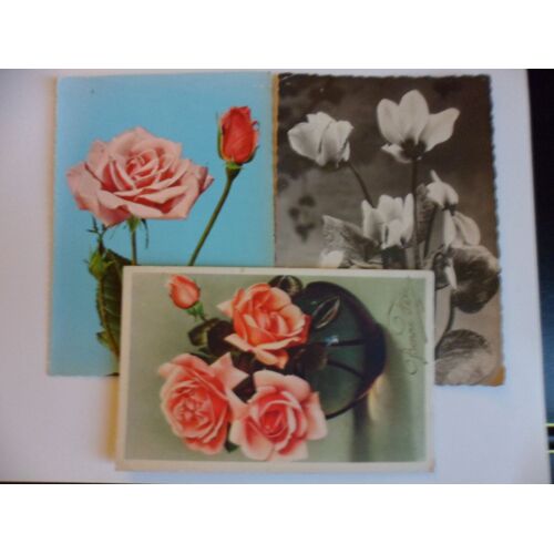 Lot De 3 Cp Thémes Fleurs